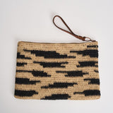 Pochette donna Ampy in rafia animalier nera AMPY ZEBRA IBELIV 