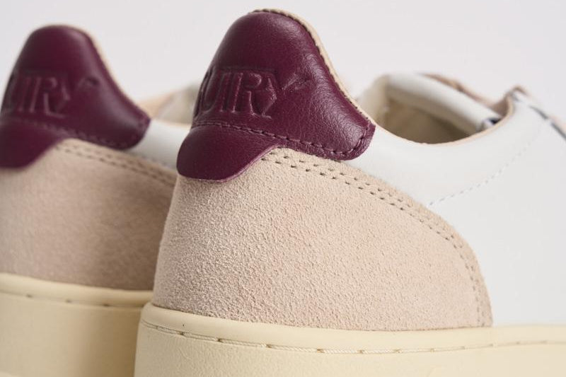 Sneakers uomo Medalist low in suede beige e bordeaux AULM LS03 AUTRY 