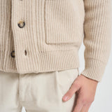 Cardigan uomo collo sciallato sabbia CS3MLT W5CP931 FILIPPO DE LAURENTIS 