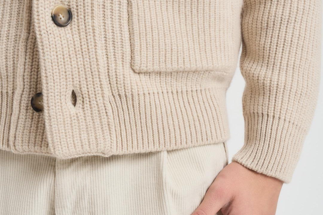 Cardigan uomo collo sciallato sabbia CS3MLT W5CP931 FILIPPO DE LAURENTIS 