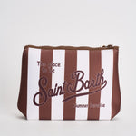 Pochette donna Aline a righe bianca e marrone ALINE 09242L MC2 SAINT BARTH 