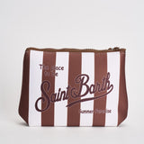 Pochette donna Aline a righe bianca e marrone ALINE 09242L MC2 SAINT BARTH 