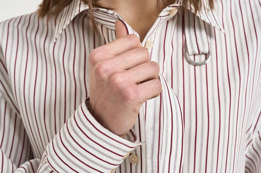 Camicia donna Aurora a righe bordeaux CH0262FB D1I01IECRD ISABEL MARANT 