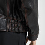 Giacca uomo in pelle nera GMP02531 P00230140249 GOLDEN GOOSE 