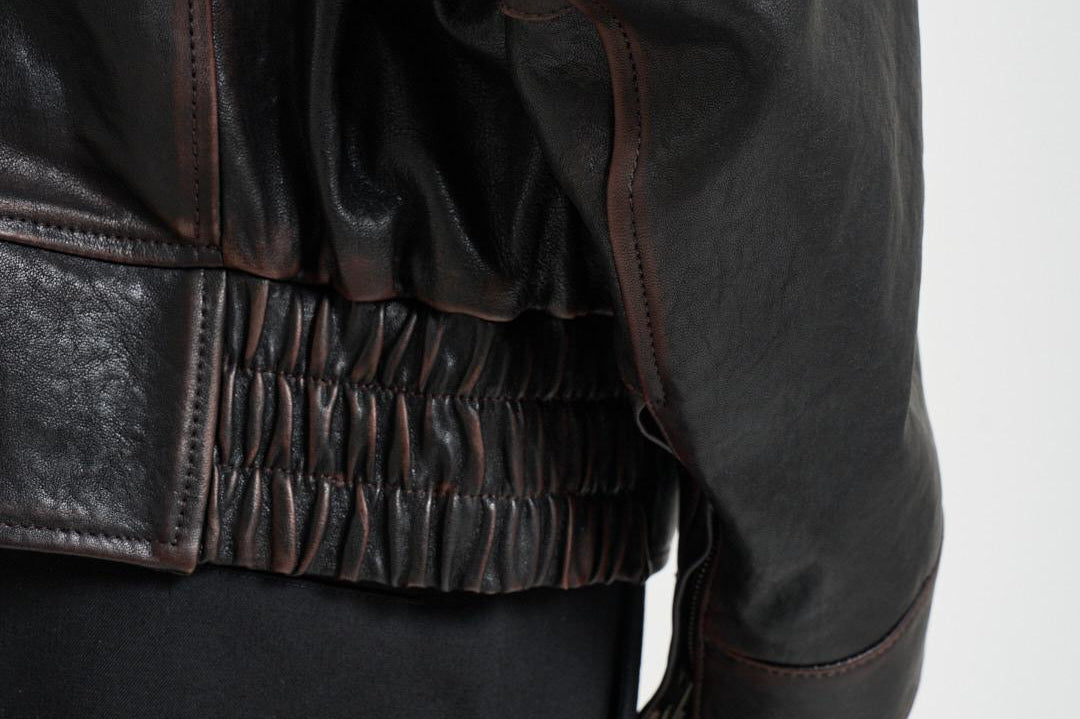 Giacca uomo in pelle nera GMP02531 P00230140249 GOLDEN GOOSE 