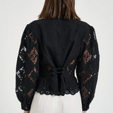 Blusa donna Nina in sangallo nera HT0856FA D2J01IBLACK ISABEL MARANT 