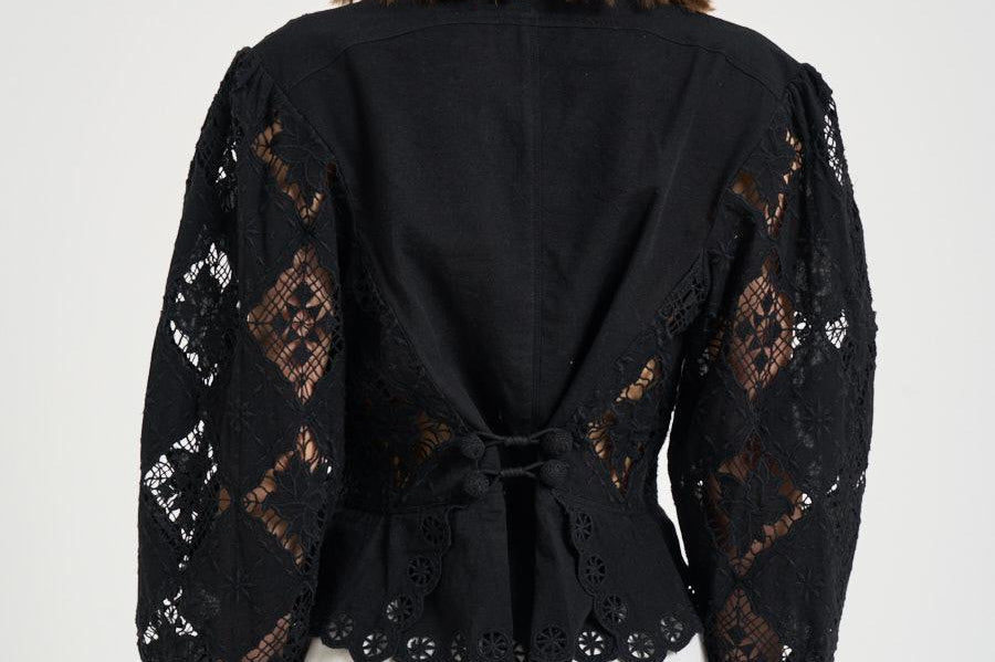 Blusa donna Nina in sangallo nera HT0856FA D2J01IBLACK ISABEL MARANT 