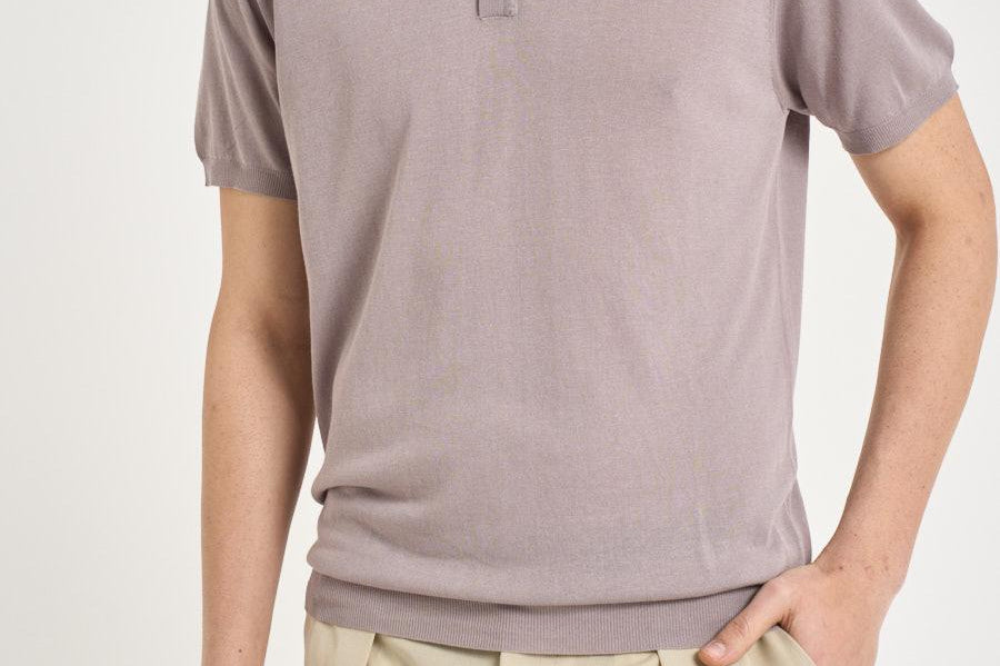 Polo uomo in maglia viola chiaro M060526 119 ACCADEMIE TESSILI 