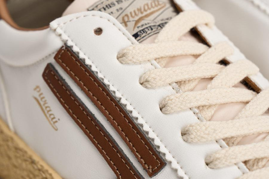 Sneakers uomo Vintage Whale bianche e marrone VINTAGE BARK PURAAI 