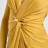 Abito donna drappeggiato giallo ABR29 EV4 ELISABETTA FRANCHI 