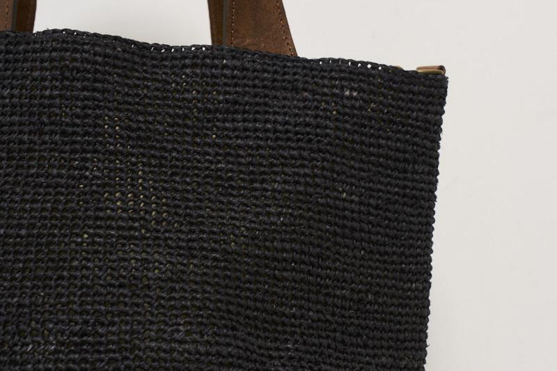 Borsa donna Mirozy in rafia nera MIROZY BLACK IBELIV 