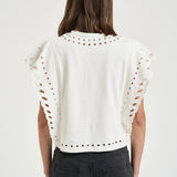 Top donna bianco con ricami TS0298FA D1N08E23EC MARANT ETOILE 
