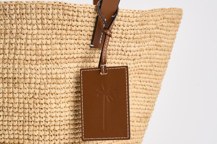 Borsa donna in rafia ecru V8.8DZ NATURAL MANEBI' 