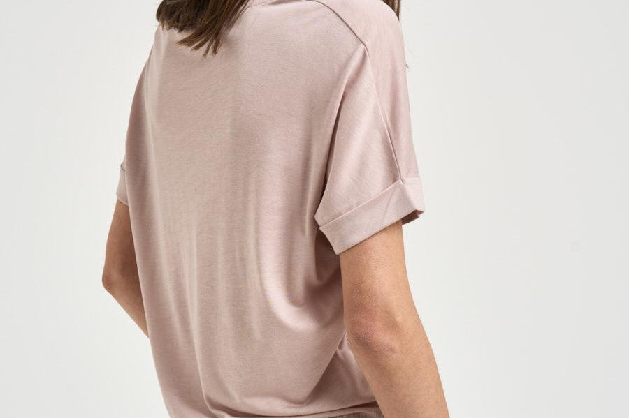 T-shirt donna girocollo rosa cipria JG000312D 520564035 HERNO 
