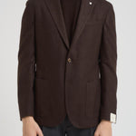 Giacca uomo monopetto in lana marrone 2884 555093 L.B.M. 
