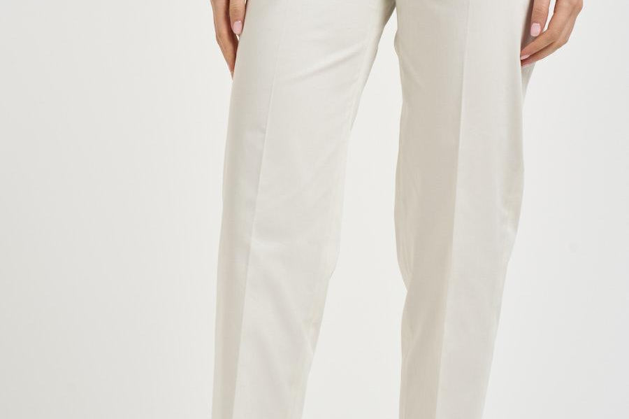 Pantalone donna con risvolto avorio ALICE LONG CRSILKWHITE BERWICH 