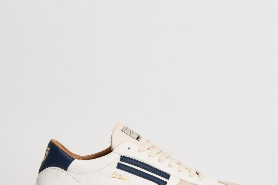 Sneakers uomo Vintage Whale in pelle bianche e nere VINTAGE WHALE PURAAI 