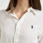 Camicia donna in lino bianca 211970730 518 RALPH LAUREN 