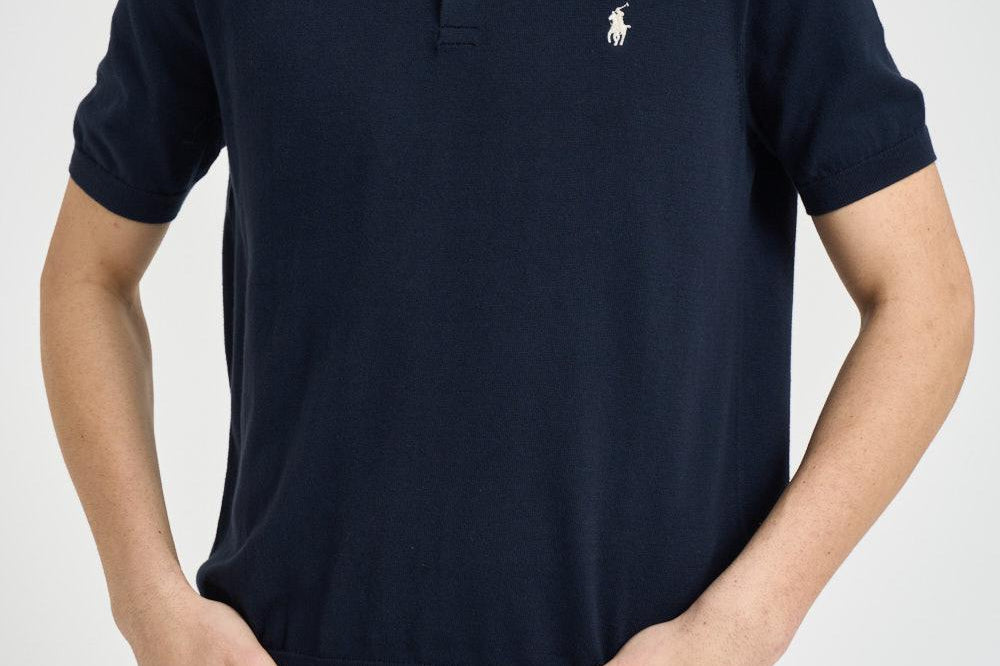 Polo uomo in maglia blu 710980682 001 RALPH LAUREN 