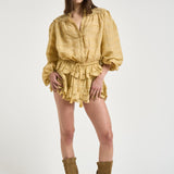 Blusa donna Polly con pizzo giallo pastello HT0767FA D1J05E10LC MARANT ETOILE 