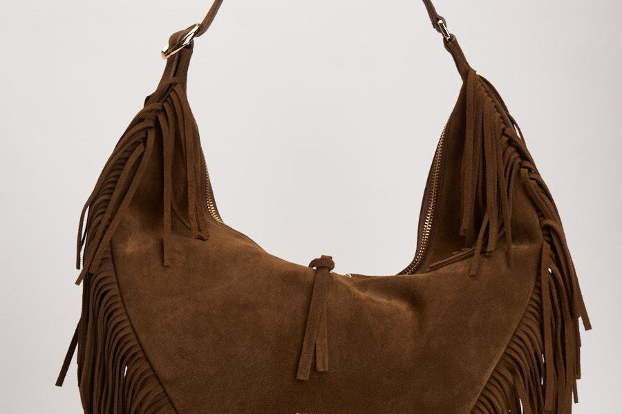 Borsa a spalla Hobo in suede marrone B02227 COCOA ORCIANI 