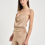 Tuta donna lunga dorata TM190153B GOLD THE ANDAMANE 