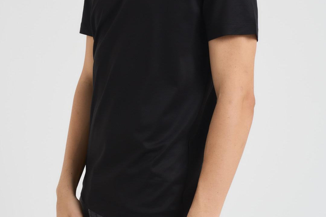 T-shirt uomo nera con logo bianco 8N1TD8 1JVZ0999 EMPORIO ARMANI 