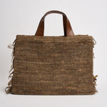 Borsa donna Onja in rafia marrone ONJA DARKTEA IBELIV 