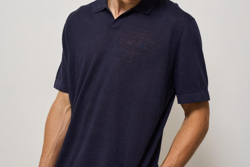 Polo uomo blu LDM310120 460460DARK NAVY LES DEUX 
