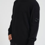 Felpa uomo girocollo in misto lana nera KN707A 110149A999 CP COMPANY 