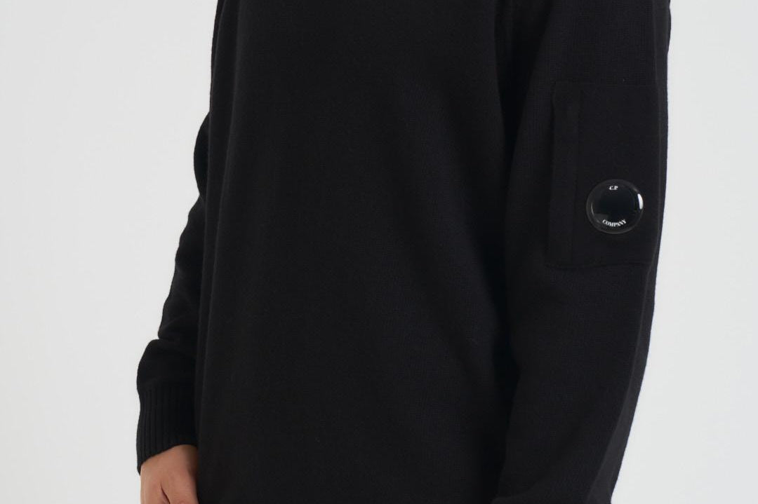 Felpa uomo girocollo in misto lana nera KN707A 110149A999 CP COMPANY 