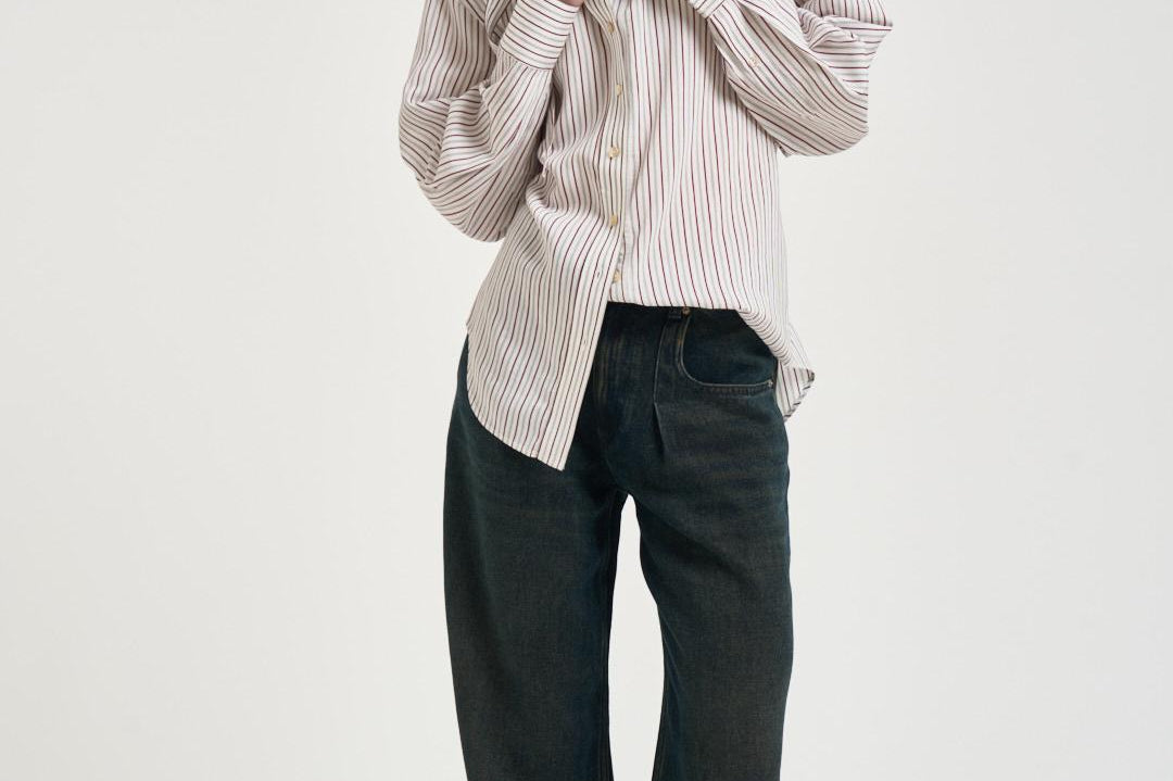 Camicia donna Aurora a righe bordeaux CH0262FB D1I01IECRD ISABEL MARANT 