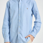 Camicia uomo Oxford celeste con logo 710549084 007 RALPH LAUREN 