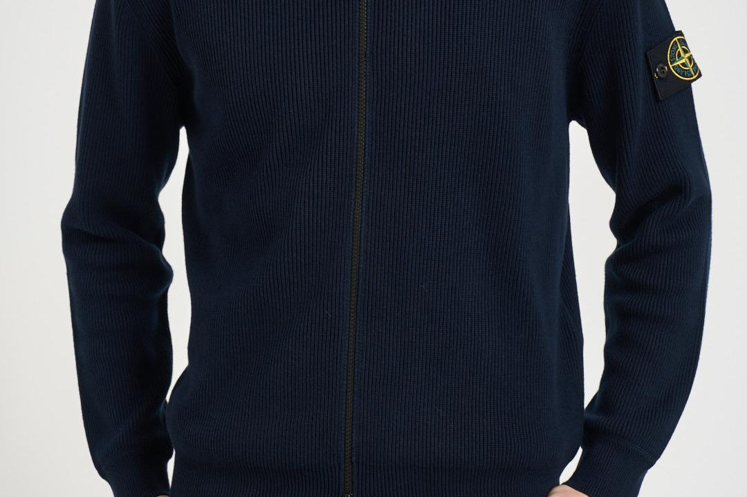 Maglia uomo con zip blu notte 5100126 S00D8V0020 STONE ISLAND 