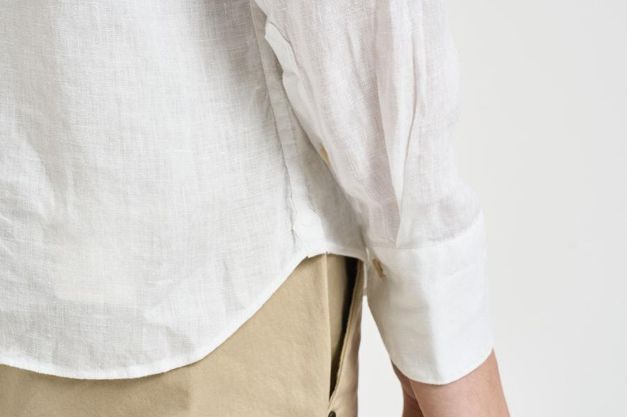 Camicia uomo in lino bianca J66TNP UA1 ACCADEMIE TESSILI 