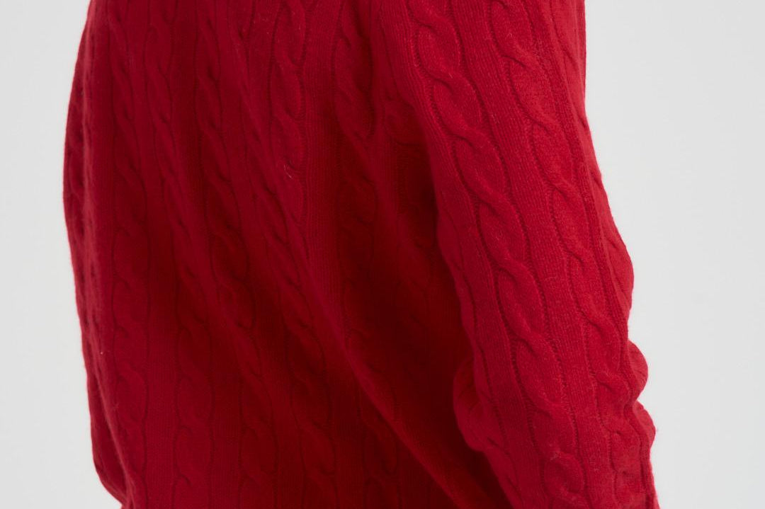 Maglia uomo a trecce rossa 710876762 006 RALPH LAUREN 