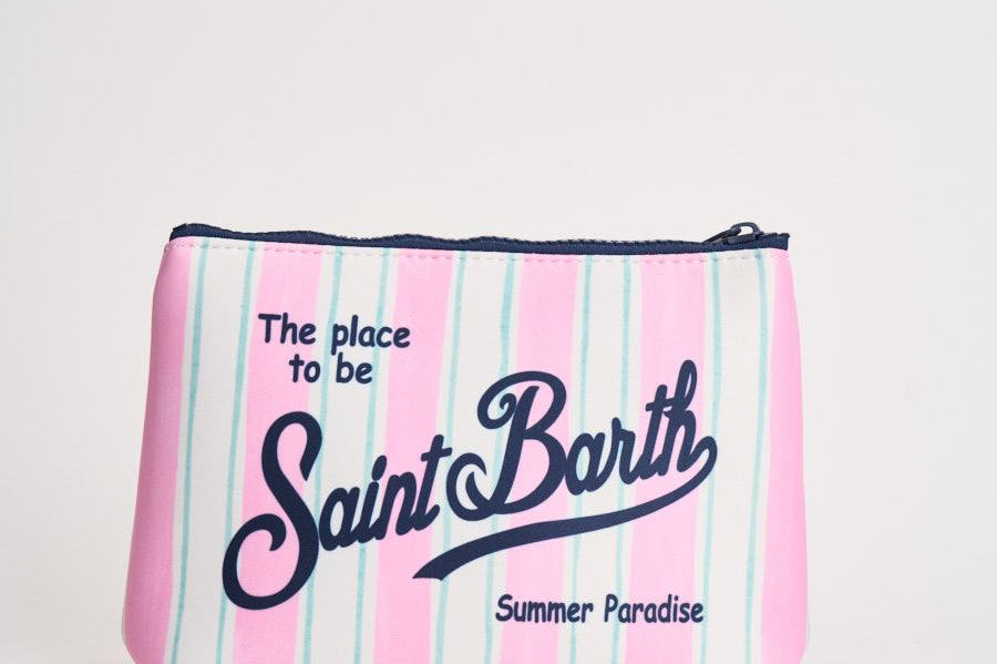 Pochette donna Aline a righe rosa e bianca ALINE 03280L MC2 SAINT BARTH 