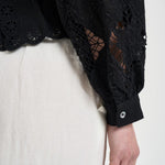 Blusa donna Nina in sangallo nera HT0856FA D2J01IBLACK ISABEL MARANT 
