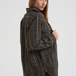 Camicia donna Core tartan marrone D380634 CORE807OLIVA P.a.r.o.s.h. 
