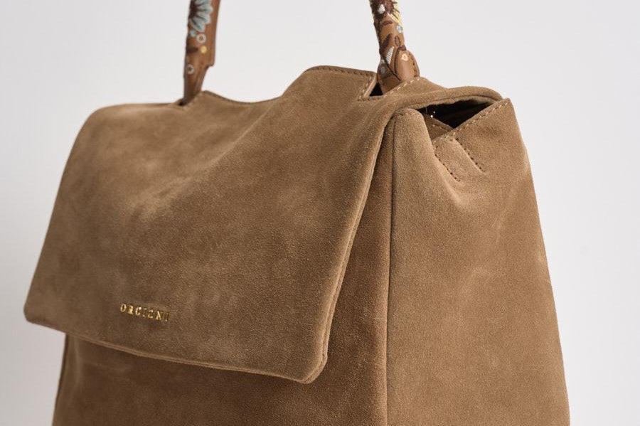 Borsa donna Sveva midi in suede beige BT2006 BISCOTTO ORCIANI 