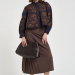 Blusa donna ricamata a mano marrone MATIAS BIGBLOUSENAVY ANTIK BATIK 