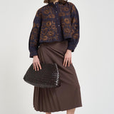 Blusa donna ricamata a mano marrone MATIAS BIGBLOUSENAVY ANTIK BATIK 
