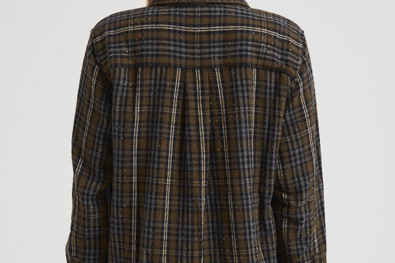 Camicia donna Core tartan marrone D380634 CORE807OLIVA P.a.r.o.s.h. 