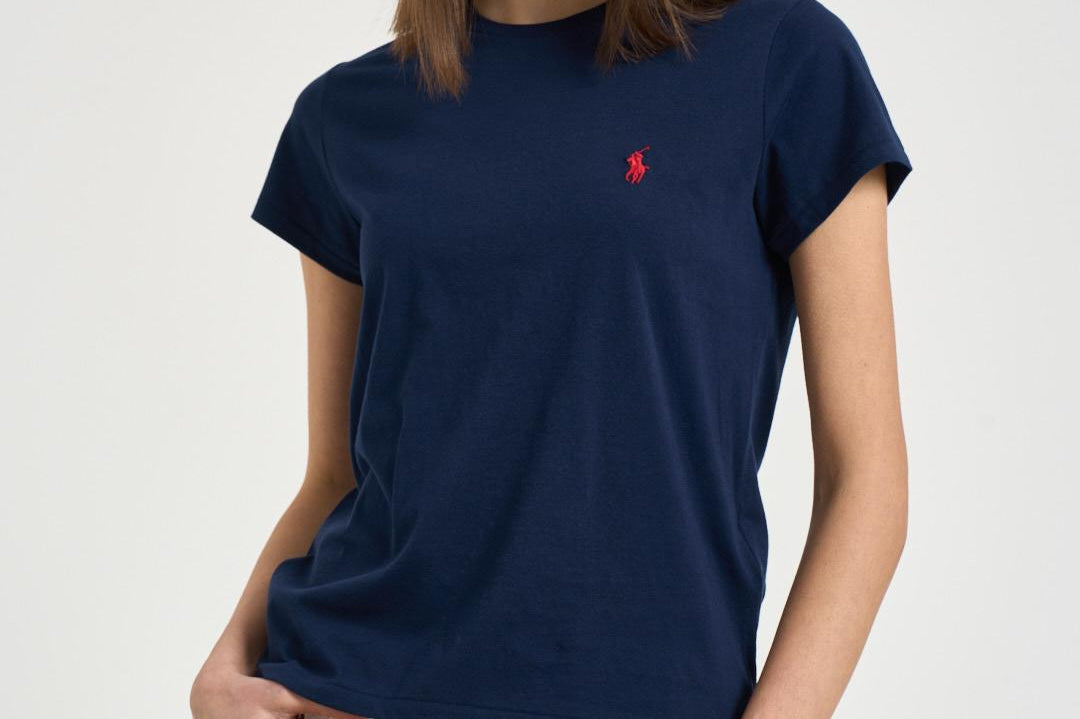 T-shirt donna girocollo blu notte 211B14605 031 RALPH LAUREN 