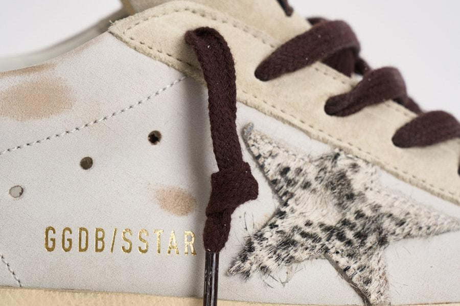 Sneakers donna Super-Star panna e marrone GWF00101 F00874612526 GOLDEN GOOSE 