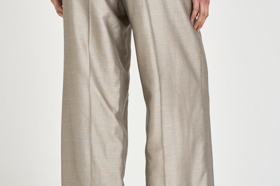 Pantalone donna palazzo in organza grigio E04452D 970 PESERICO 