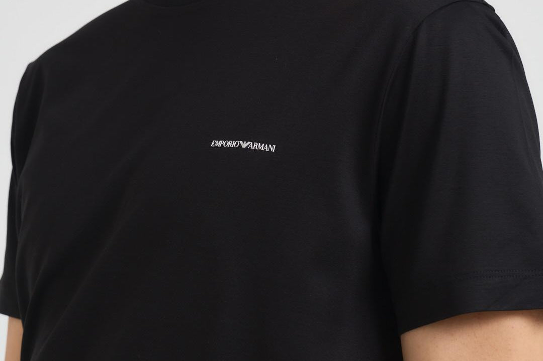 T-shirt uomo nera con logo bianco 8N1TD8 1JVZ0999 EMPORIO ARMANI 