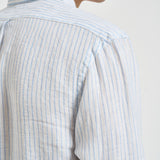 Camicia uomo in lino gessato bianca 710B15647 002 RALPH LAUREN 