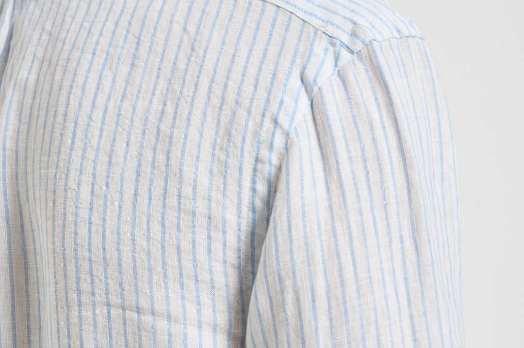 Camicia uomo in lino gessato bianca 710B15647 002 RALPH LAUREN 