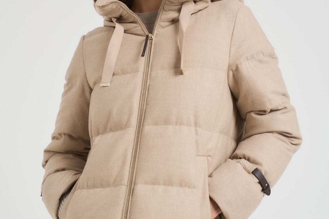 Piumino donna midi trapuntato beige PI002104D 1985 HERNO 